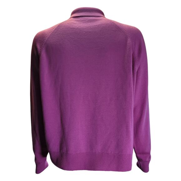Vintage 80s Dunedin Purple Lambswool Collared Sweater Large Kitschy Grannycore - Picture 5 of 10